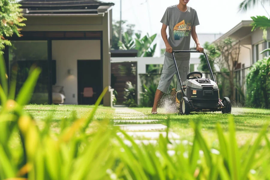 small battery powered lawn mower